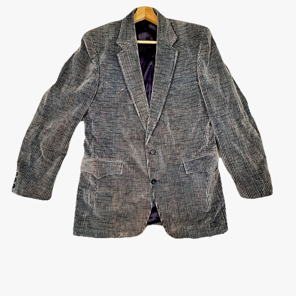 Mens Circle S Brown Western Sport Coat Jacket Size 42L 2 Button Corduroy Cotton